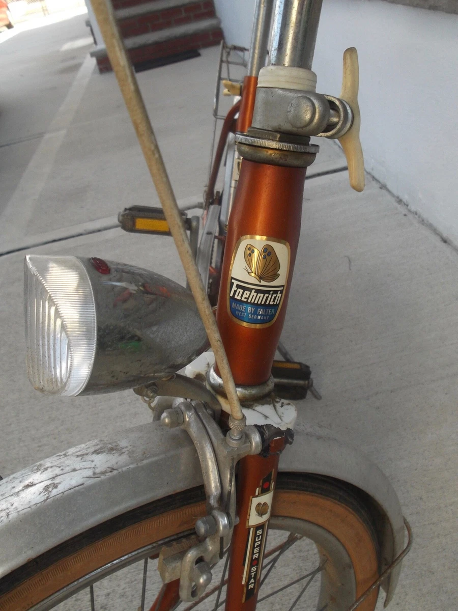VINTAGE Faehnrich Super Star German Traveling Folding Bike w Generator