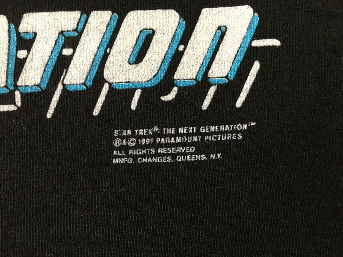 Vtg 1991 NWT STAR TREK Next Generation black T shirt size Medium