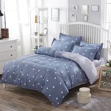 Geometric Striped Bedding Set Bed Doona Duvet Quilt Cover Set Twin Queen King