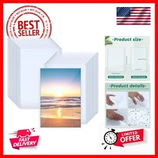 32 Pack 5" x 7" Hard Plastic Card Sleeves, Waterproof Photo Card Holder Postc...