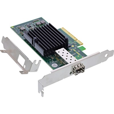 InLine  10-Gigabit Netzwerkkarte, 1x SFP+, PCIe x8, inkl. low profile Slotblech