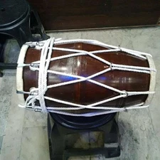 Rope Dholak Mango Wood Bolt tuned with Tuning Spanner WITH BAG DHOLKI PRS