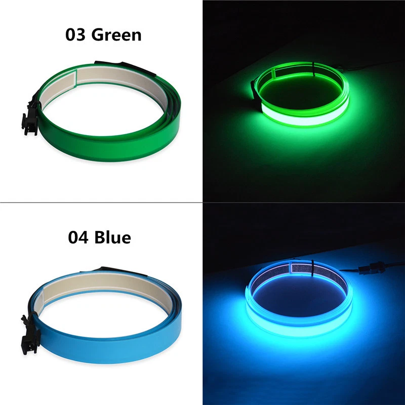 1M Flexible EL Light Tape Led Glow EL Wire Rope Waterproof Cable Battery Powered - Image 4 of 4