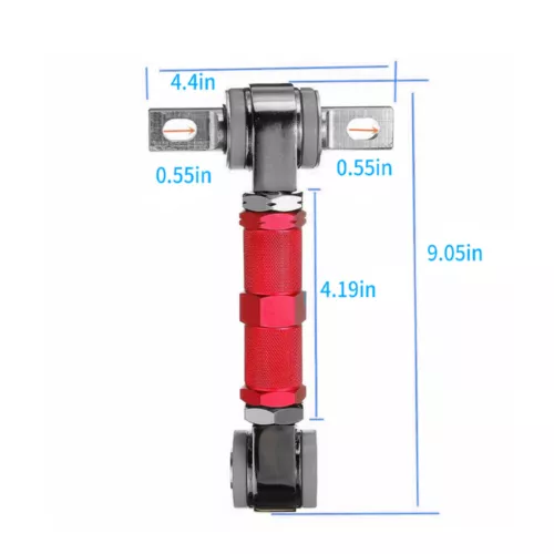 Front Upper Control Arms+Rear Camber Adjustable Kit For 96-00 Honda Civic EK Red - Picture 4 of 9