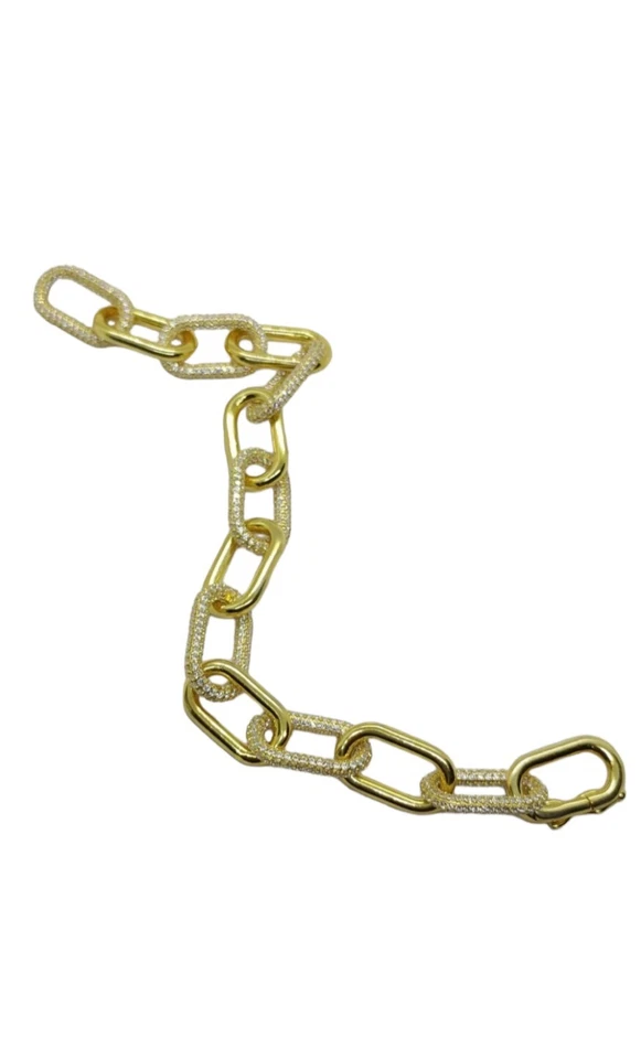 Bracciale donna argento 925 dorato. bracciale argento 925 placcato oro giallo - Immagine 2 di 4