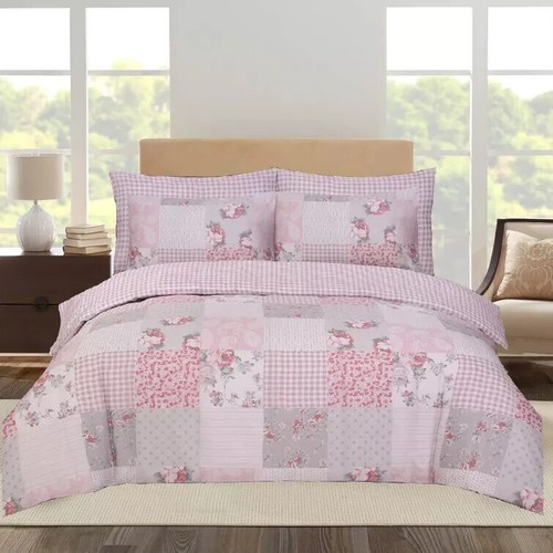 4 Piece Bedding Set Complete Duvet Cover Set With Fitted Bed Sheet & Pillowcases - Picture 8 of 28