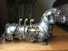 Industrial Steampunk Dachshund Dog Ornament - Sausage Dog 