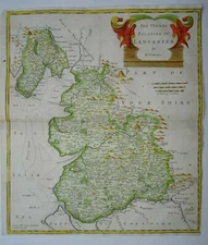 Antique map of Lancashire by Robert Morden 1695