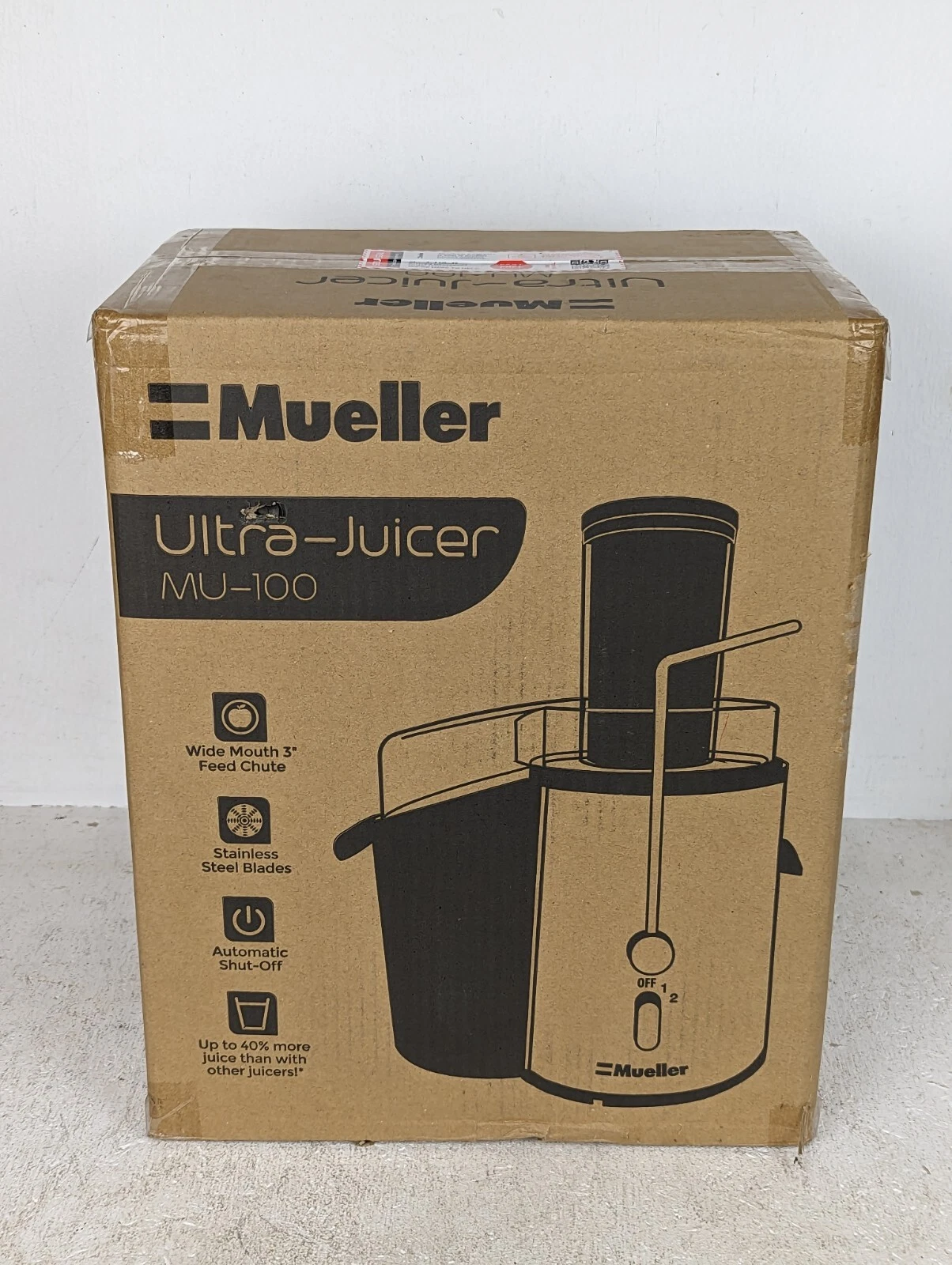 Mueller Ultra Power Easy Clean Juicer Stainless Steel Auto Shut Off MU-100 Wide