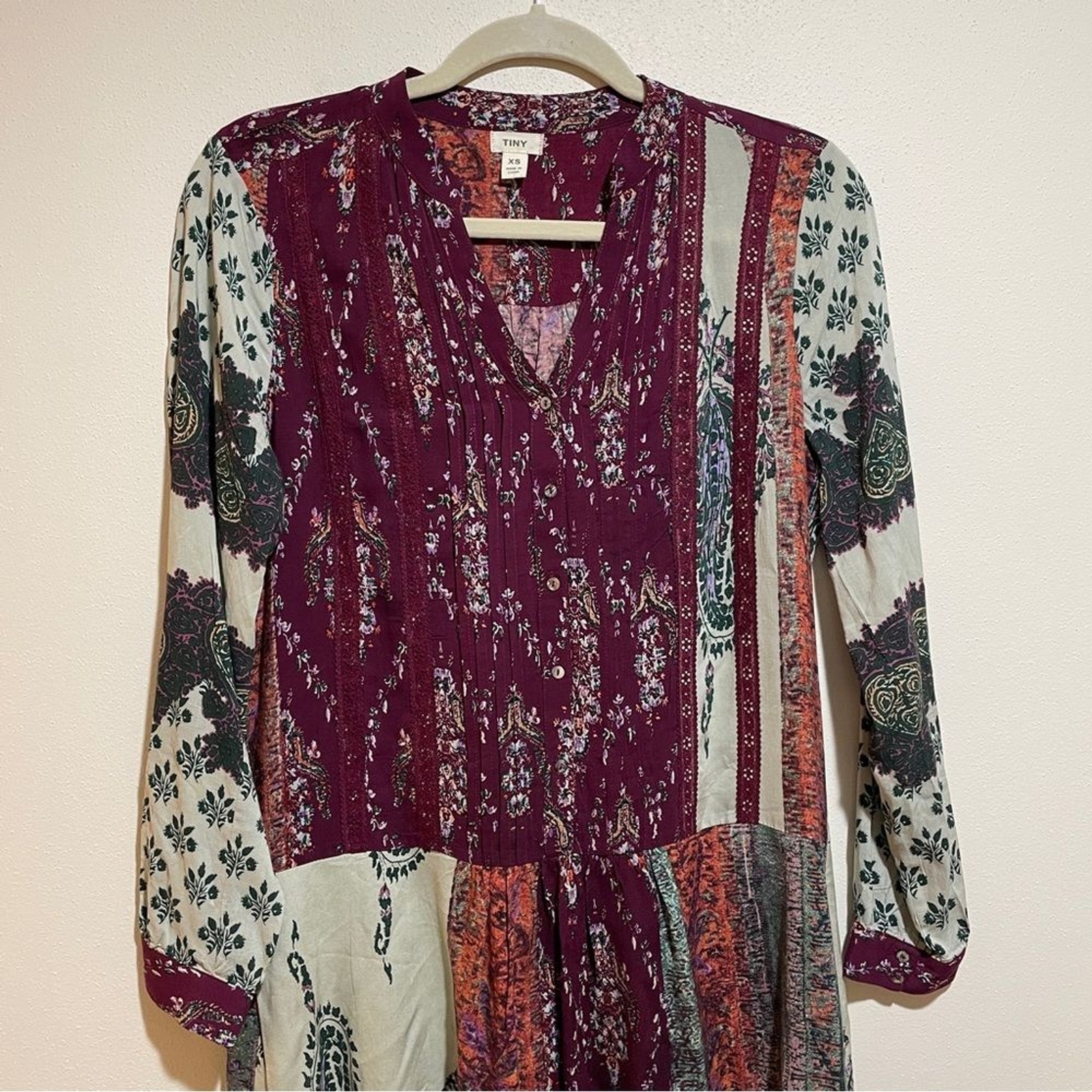 Anthropologie Tiny Patchwork Print Shirtdress Shi… - image 5