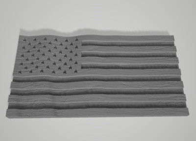 3d Model Stl File for CNC Router Laser and 3D American Flag4 Model