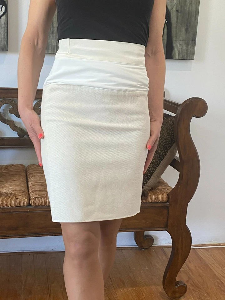 FALDA LÁPIZ SEXY STELLA MCCARTNEY BEIGE MEDIOS MIXTOS GROSGRAIN CREMALLERA LATERAL 0 XS ❤️ Foto 3 de 4