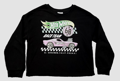 Hot Wheels Boys Black Sweat Shirt Race Team Size L (10-12)