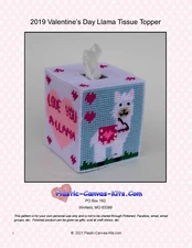 Valentine's Day  Llama Tissue Topper-Plastic Canvas Pattern or Kit