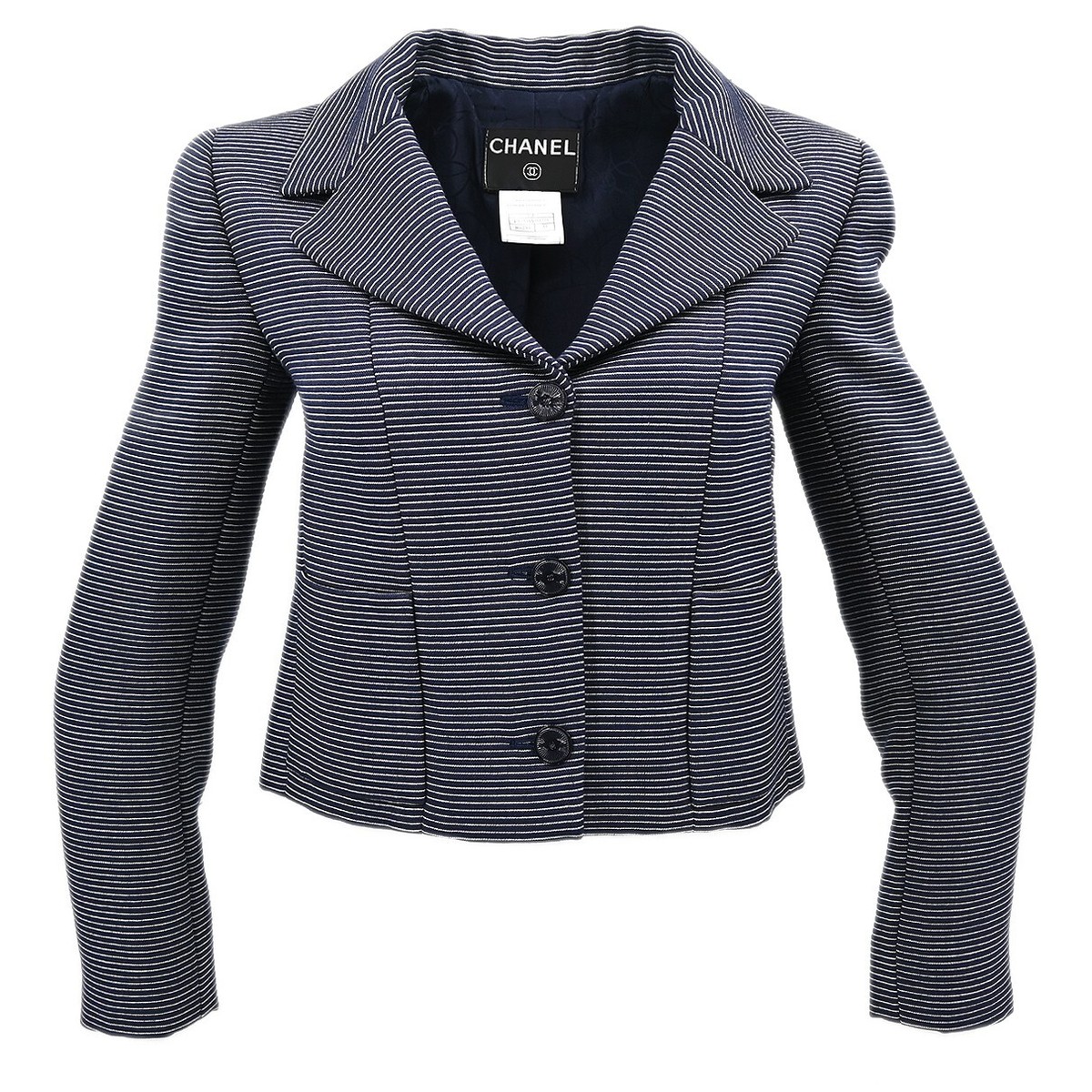 Chanel Single Breasted Jacket Black 01P #38 143232 | eBay