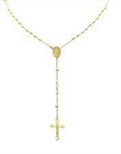 18K Gelbgold Rosenkranzkette Unisex Herren Damen handgefertigt