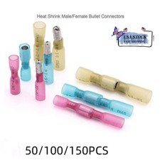 Heat Shrink Bullet Male Female Connectors Electrical Wire Terminals 50/150pcs
