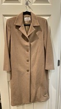 Linda Richards Wool/silk Beige Long Coat Sz 8. Fabulous!