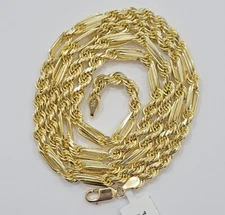 Solid 10k Gold Milano Rope Chain Necklace 24" 4.5mm Men's 10kt Yellow Gold, REAL