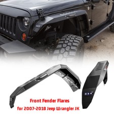 For 2007-2018 Jeep Wrangler Jk Front Fender Flares Textured Steel With Led Light