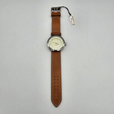 BROSWAY ITALIA OBLO STAINLESS/ LEATHER STRAP QUARTZ WATCH * NEW with TAG