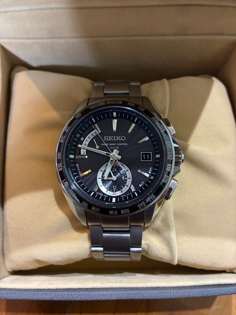 Seiko Brights World Time Solar Radio Watch Used From Japan image 3