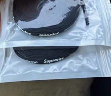 Black and White Supreme Shoe Laces