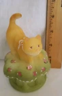 Fenton Glass Trinket Box Handpainted Cat Adorned Lid Cushion Pillow Signed
