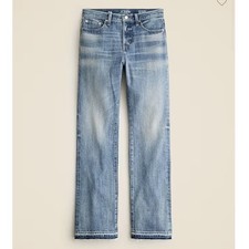 J Crew Women's Mid Rise Raw Hem Straight Leg Jean Size 30 1984 Rigid