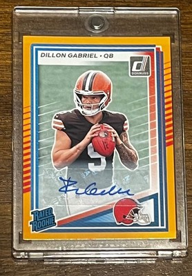 2025 Donruss Dillon Gabriel #316 Orange Rated Rookie Auto RC Browns color match