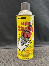 Vintage Master Engine Starting Fluid Can Graphic Advertising Rare 11oz Empty Tin