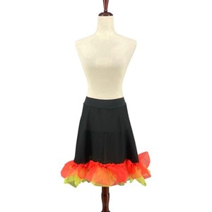 Capezio Dancewear High Low Ruffle Skirt Womens M Black Orange Yellow Flamenco