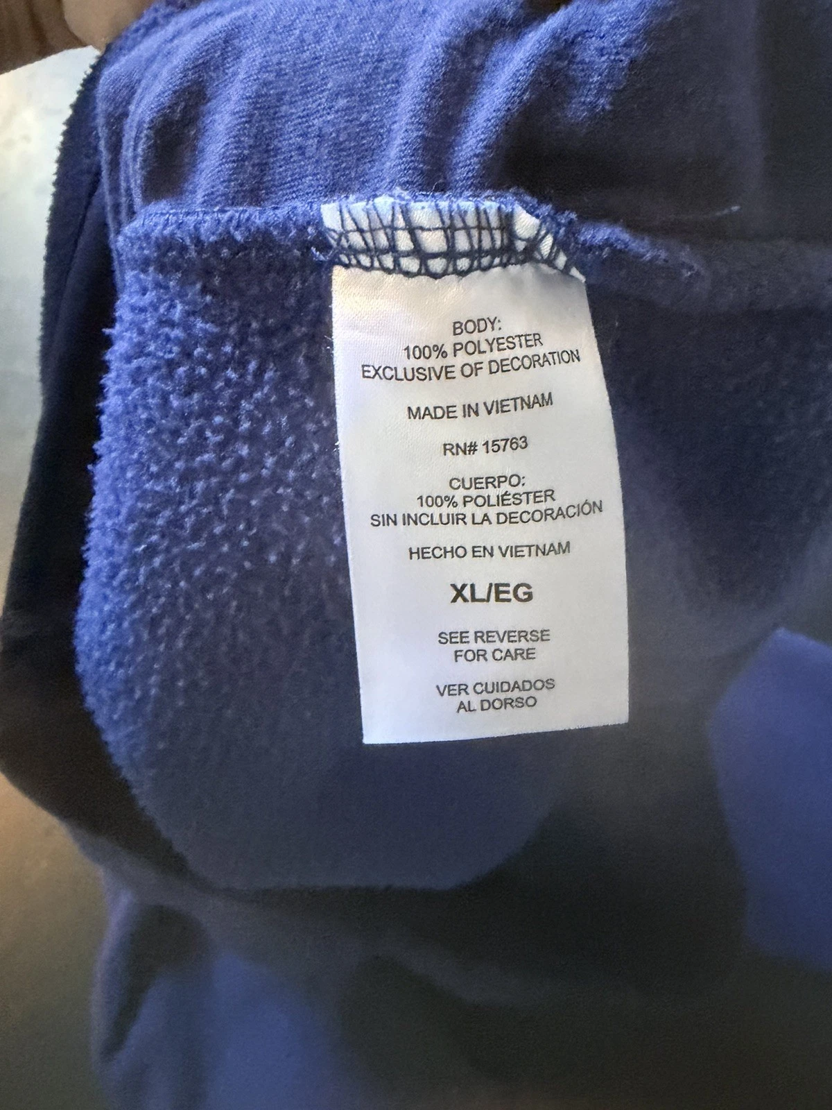 Champion Full Zip Fleece Jacket Size XL, Navy Blue Script Logo. EUC. image 4