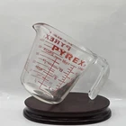 PYREX - 516 - 2 Cup - Glass Measuring Cup Red Lettering Open Handle Vintage