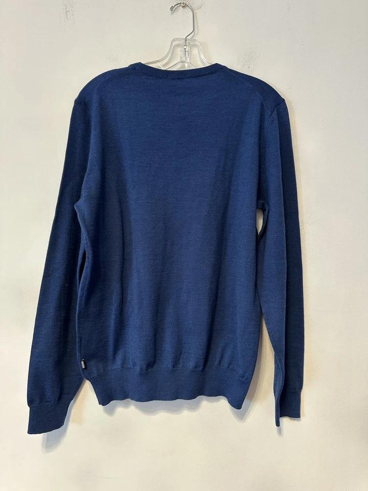 New Men Hugo Boss Pullover Wool Sweater Size M Blue - Image 2 of 4