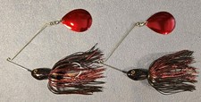 Lot of 2 Spinnerbaits 3/4 oz by MFG of Assassinator SCR Black & Red Moon Stalker