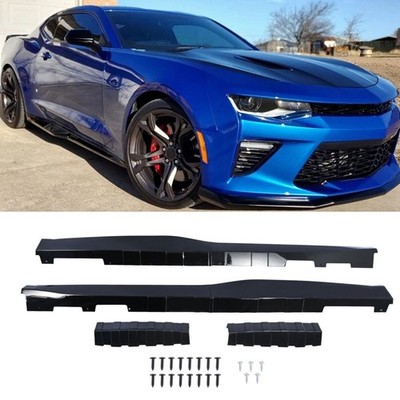 Side Skirts Gloss Black For 2016-22 Chevy Camaro RS SS ZL1 Style Panel Extension