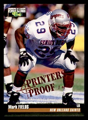 1995 Pro Line #67 Mark Fields /400 Printer's Proofs New Orleans Saints