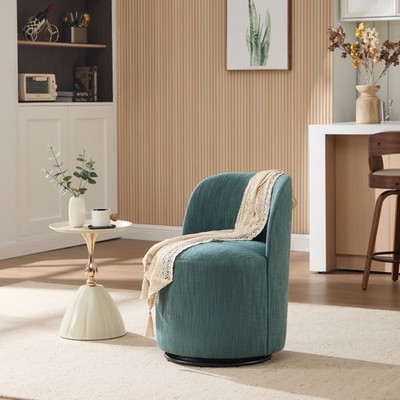 Set Of 1 Upholstered Kitchen & Dining Room Barrel Chair, Mid Century Modern