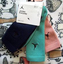 3 Pairs NIKE JORDAN "JUMPMAN" MEN'S/WOMEN'S DRI-FIT CREW SOCKS -Medium 6-8/6-10