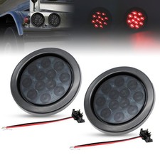 4 Inch Smoked Lens Red Trailer Tail Lights Flush Mount Rear Stop Marker