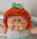 1985 Cabbage Patch Kid, Red Poodle with Single Pony, Green Eyes, HM8, GLASSES