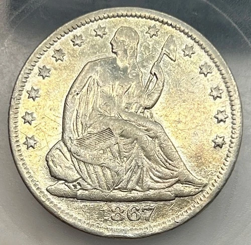 1867-S Seated Liberty Half Dollar XF Details