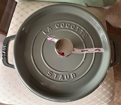 STAUB Cast Iron Dutch Oven 4-Qt -EUCALYPTUS Brand New-FREE SHIPPING