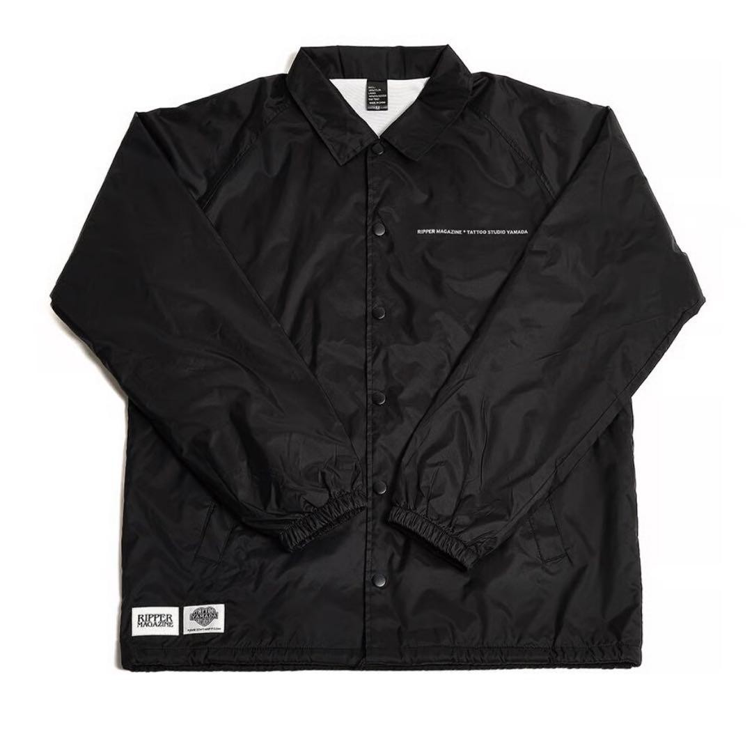 RIPPER MAGAZINE×tattoo studio yamada Tattoo Studio Yamada Coach Jacket Black Nylon Ripper