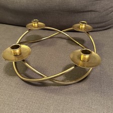 BRASS TABLETOP CANDELABRA FOUR ARM CANDLE HOLDER CENTERPIECE TAPERS