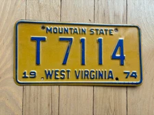 1974 West Virginia Light Trailer License Plate