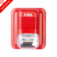 Fire Alarm Siren Security Horn Buzzer DC12V-24V 13.5 11.5 4.8cm L W H , Red