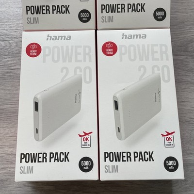 Hama Powerbank Batterie externer Akku Handy Schnellladegerät USB-A Weiß,00201667