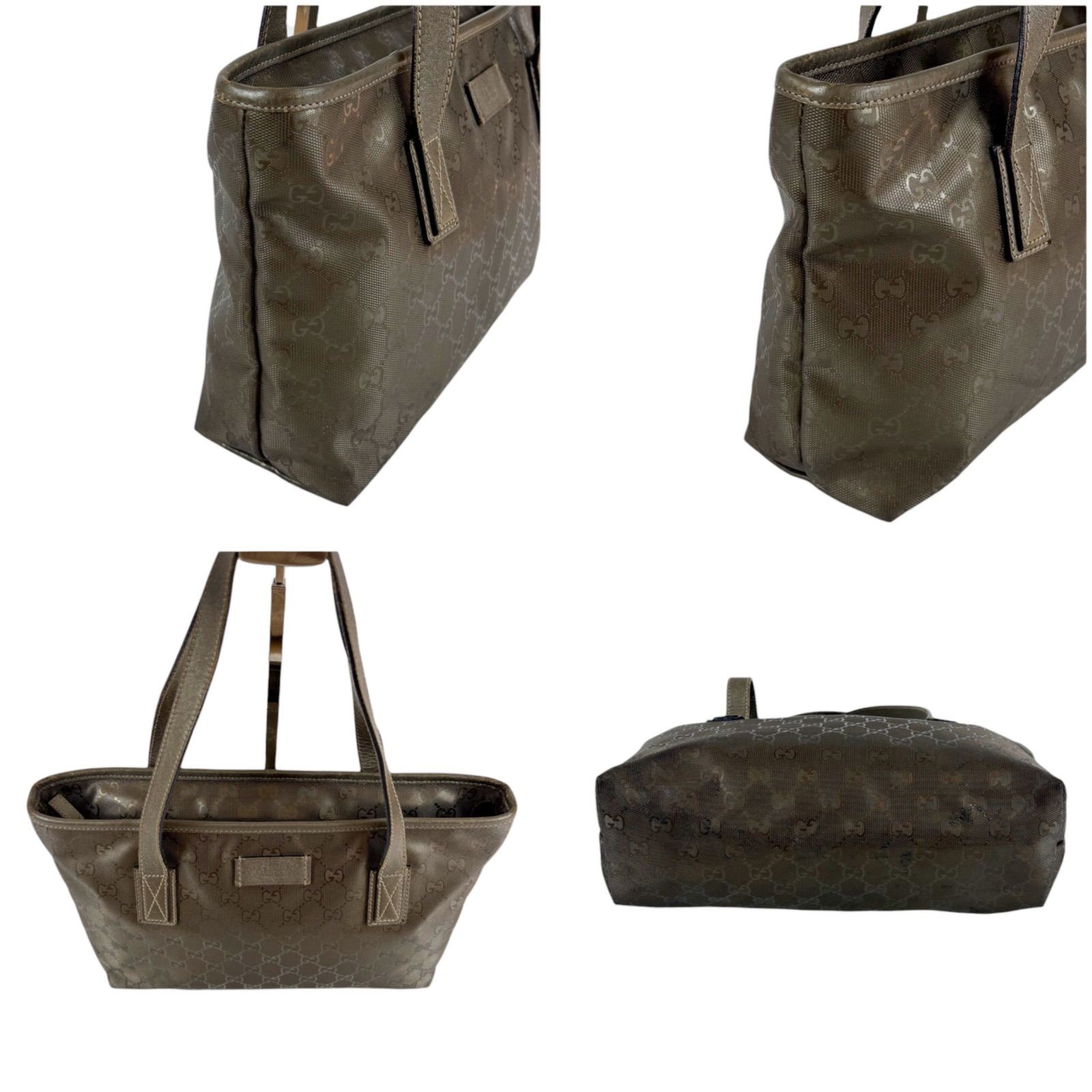 GUCCI GG Pattern PVC Mini Tote Bag Gold Impreme 211138 Authentic Vintage thumbnail 3